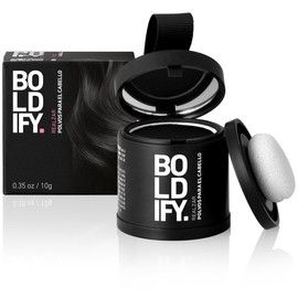 BOLDIFY Polvos Retoca Raíces – Cubre Canas Mujer y Hombre 48 Horas – Polvos Volumen Pelo Mujer – Polvo Capilar Oculta Instantáneamente la Pérdida de Cabello, No Mancha (Negro)