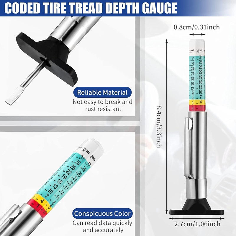 FANGXIN Car Tire Tread Depth Gauge Brake Pad Measuring Tool