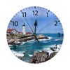 Mount Hour Home Decor Lighthouse Round Wall Clock Acrylic Silent