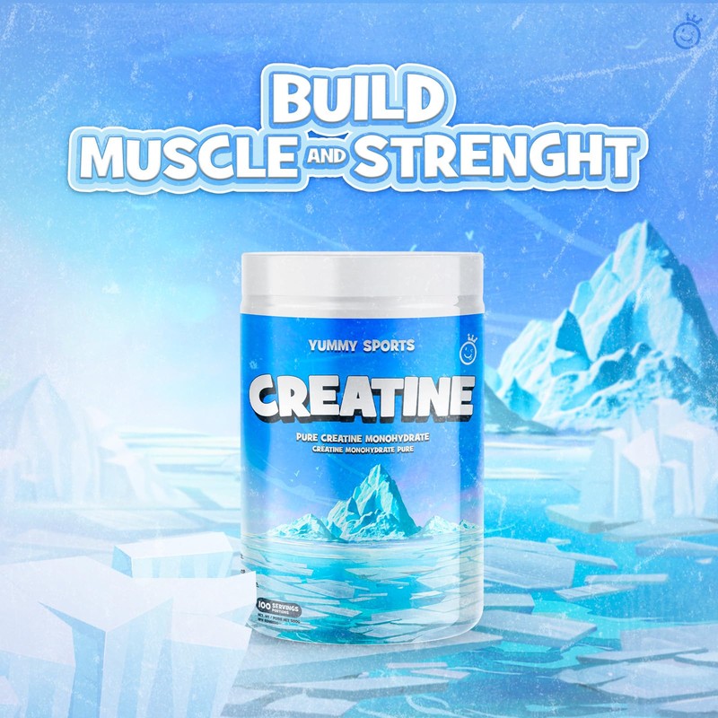 Yummy Sports Pure Creatine Monohydrate - 5g Creatine Powder per