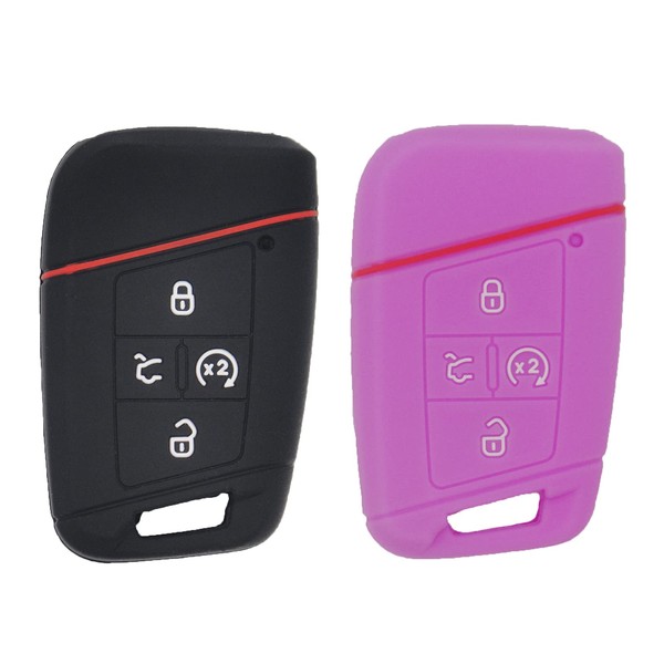 LemSa 2Pcs Silicone Keyless Entry Remote Car Smart Key Fob