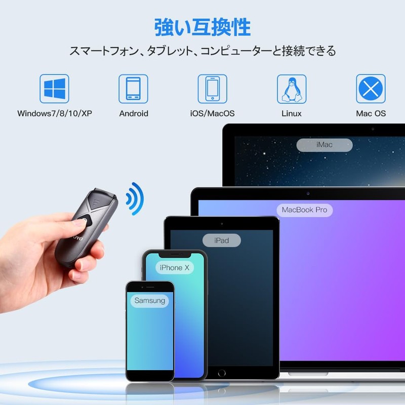 Eyoyo Small Barcode Scanner, QR Barcode Reader, 2D, 1D QR