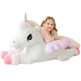 IKASA Giant Unicorn Stuffed Animal Plush Toy,Big Large Jumbo Soft Toys,43" Cute Huge Size Fluffy Plushy Fat Plushie,Gifts for Kids