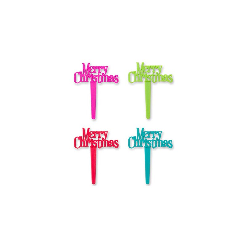 DecoPac Merry Christmas Cupcake Picks (12 Count)