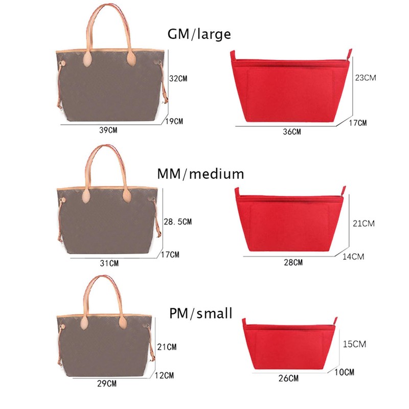 Lckaey Purse Organizer Insert for Neverfull pm mm gm Shaper