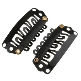 P Prettyia 100x Wig Clips for Feather Hair Bun extension Weft Hairpiece 28mm, Black