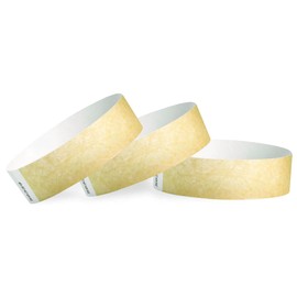 200 WristCo Gold Tyvek Wristbands for Events - Comfortable Tear Resistant Paper Bracelets ID Wrist Bands for Concerts Festivals Admission Party Identification