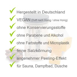 Sauna Salt Scrub, Honey Almond, 400 g, Sea Salt With Jojoba Oil And Vitamin E, Shower And Body Scrub for All Skin Types, Vegan, Paraben-Free