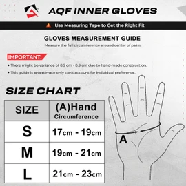 AQF Boxing Inner Gloves Elasticated Fist Protector Mitts Bandages Alternative to Hand Wraps Breathable (Black, L)