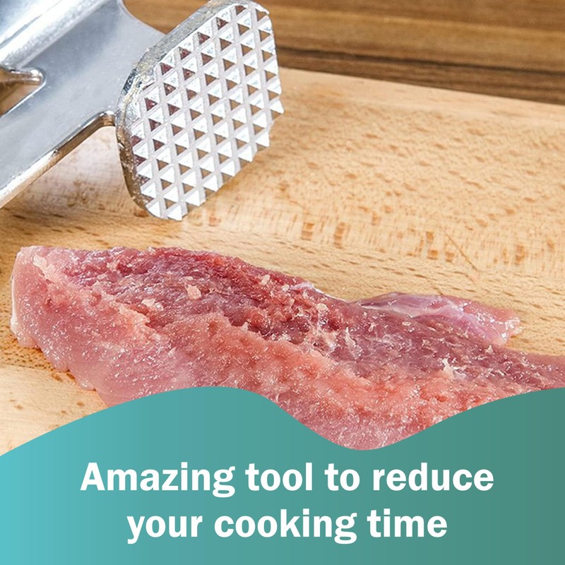 Steel Steak Meat Tenderizer Mallet for Kitchen and BBQ, Sturdy