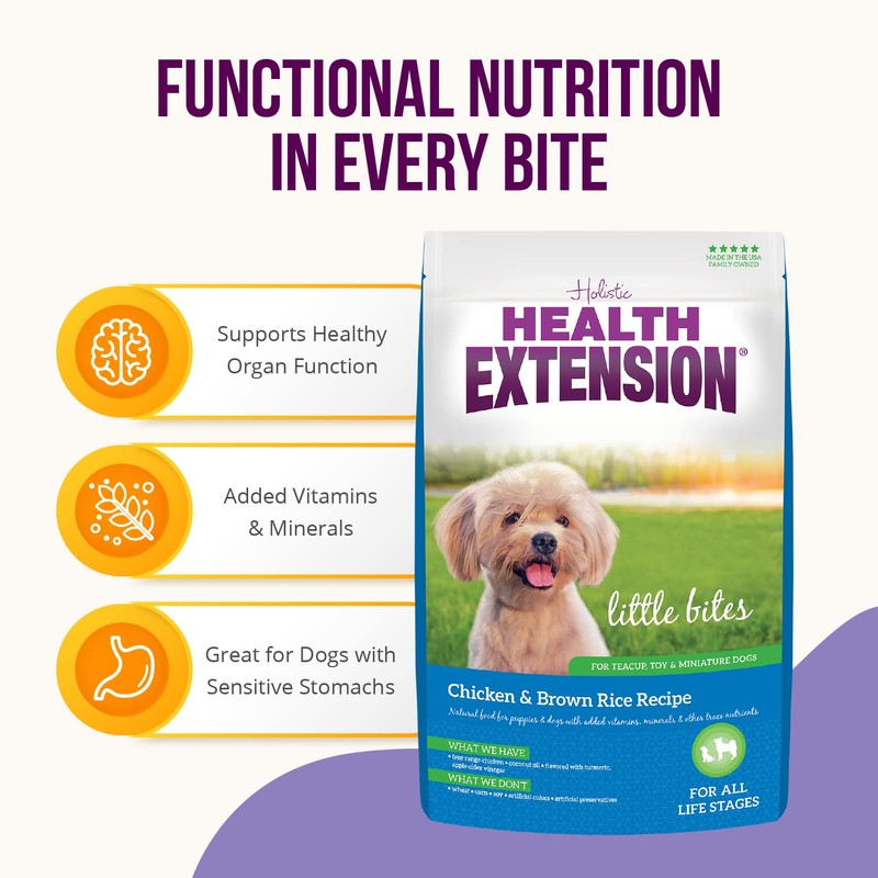 Health Extension Little Bites Dry Dog Food, Chicken & Brown