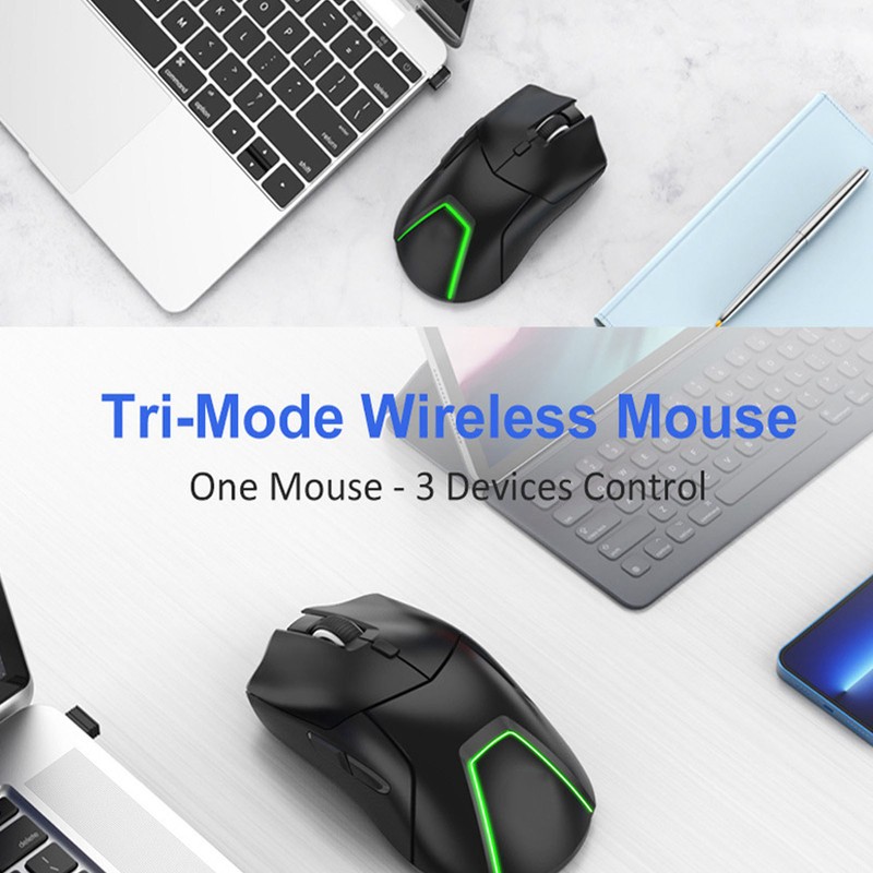 Wireless Mouse Triple Mode 1000 to 4000 DPI Silent Click