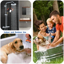 Garden Hose Nozzle with Soap Dispenser - Dog Washing Shower Attachment for Hose, Pup Jet Dog Wash for Dog Bath Indoor Outdoor, Dog Wash Sprayer for Car, Dog, Horse Pet Shower Attachment