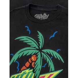 Tee Luv Men's MTN Dew Baja Blast Shirt - Tropical Mountain Dew Soda Graphic Tee, Black, S