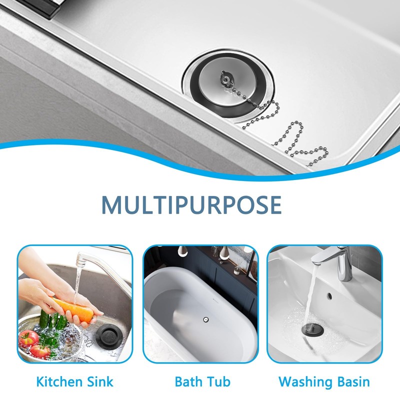 2 Pcs Universal Sink Plug, Bathtub Plug & Bath Plug