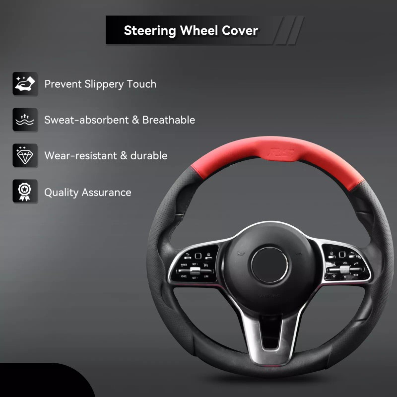 XUKEY Car Steering Wheel Cover Leather Breathable Anti-slip Car Accessories