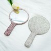 Frinnovan Rhinestone Round Handheld Mirror Cute Bling Travel Makeup Mirror