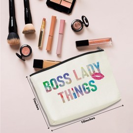 Boss Lady Cosmetic Bag Boss Lady Gifts for Women Appreciation Retirement Gifts for Women Friends Coworkers Leader Colleague Girl Boss Mentor Makeup Bag Birthday Christmas Mothers Day Makeup Pouch