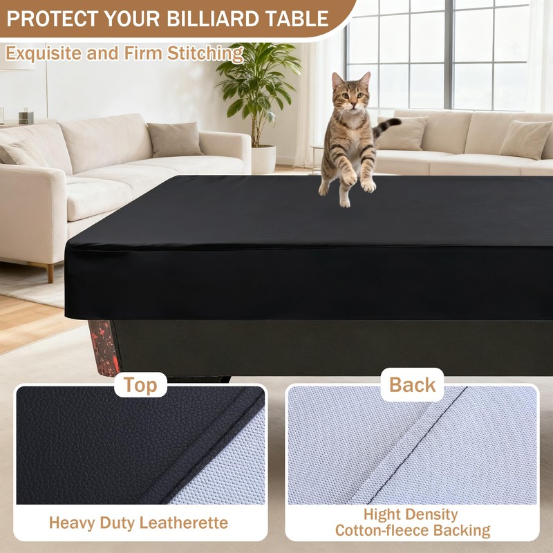 BALAPET Heavy Duty Leatherette Pool Table Cover and Insert Mat