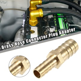 X AUTOHAUX 2 Pcs 14mm -10mm Straight Shaped Barb Brass Hose Fitting Connector