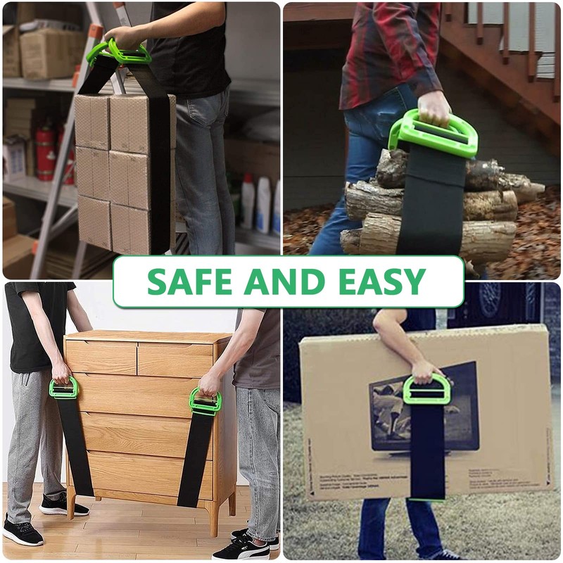 MAIYADUO 2 PACK Adjustable Lifting Moving Straps, Single or Multi-Person