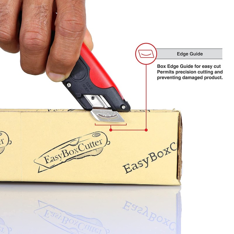 Modern Box Cutter, extra tape cutter at back, dual side