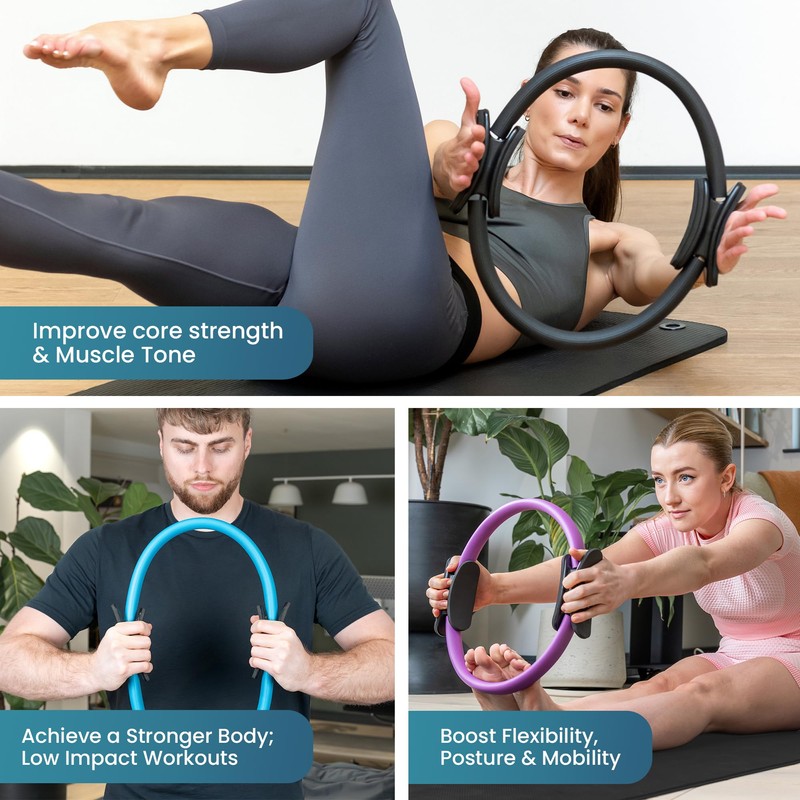 Beenax Pilates Ring - Double Handle Exercise Circle, Fitness Magic
