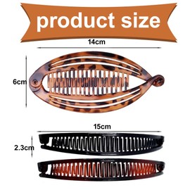 JUGUTA 4 Stück Banana Clip,Retro Bananen Haarspange,Bananenspange Haare,Tragbar Rutschfester Bananenclip,Pferdeschwanz Haarspange Für Damen Und Mädchen Dünnes Dickes Haar Modische Haarstyling