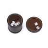 RERIVER PU Leather Dice Cup with Lid, Dark Chocolate Leatherette