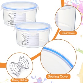 Remerry 8 Sets Paint Container with Stainless Steel Mixing Ball Touch up Storage Cups with Lids Paint Containers Storage Airtight for Repainting(1700 ml)