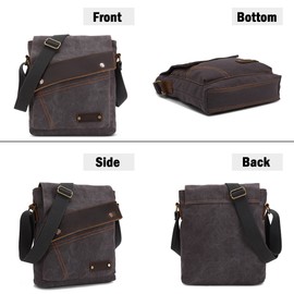 VARLIVOO Retro Men Messenger Bag Shoulder Bags Man Crossbody Bags Travel Commute School Hiking Camping Canvas Grey