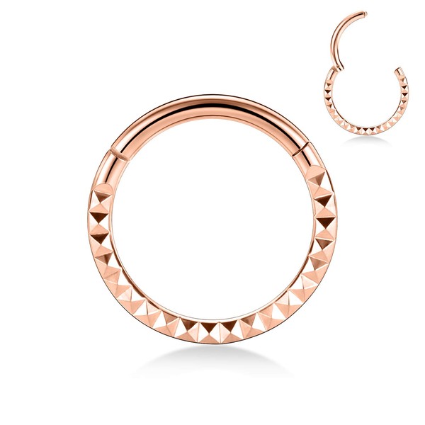 hengkaixuan 16G Pyramid Pattern Designed Nose Rings Septum Ear Cuff