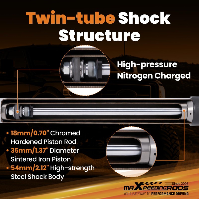 5-7.5" Rear Shocks for Ford F-250 F-350 RWD 4WD 1999-2016