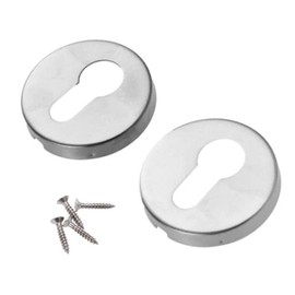 2 Pack Round Euro Profile Escutcheon Set,Euro Escutcheons,Escutcheon Keyhole Cover,Durable Escutcheon Plate,Stainless Steel Keyhole Cover,for Security and Protection from Key Damage