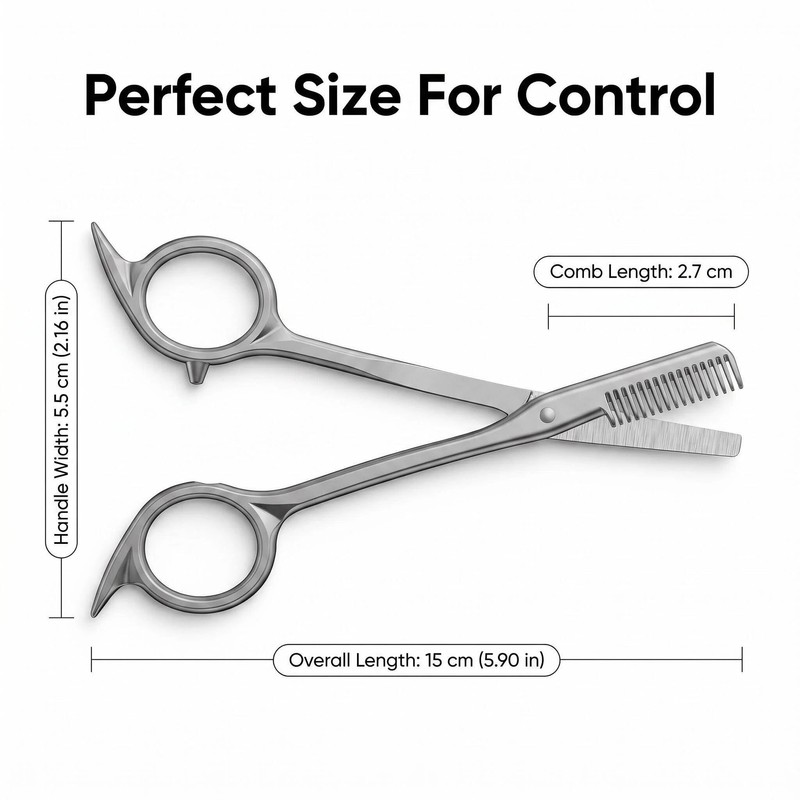 Stainless Steel Eyebrow Scissors with Comb,QIANSSE Precision Eyebrow Trimmer Brow