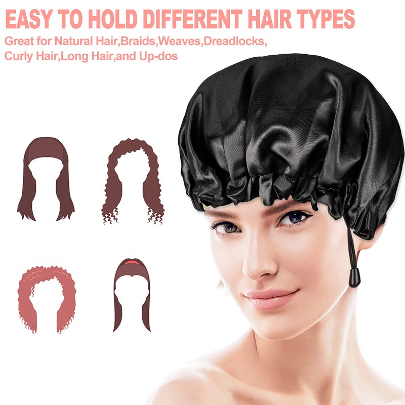 2PCS Satin Sleep Cap,Adjustable Double-Sided Sleep Bonnet,Bonnet Cap for Sleep
