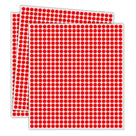 Ouzoustate 1/4" Red Dot Stickers 2750 PCS Small Round Circle Stickers Tiny Mini Little Colored Coding Labels