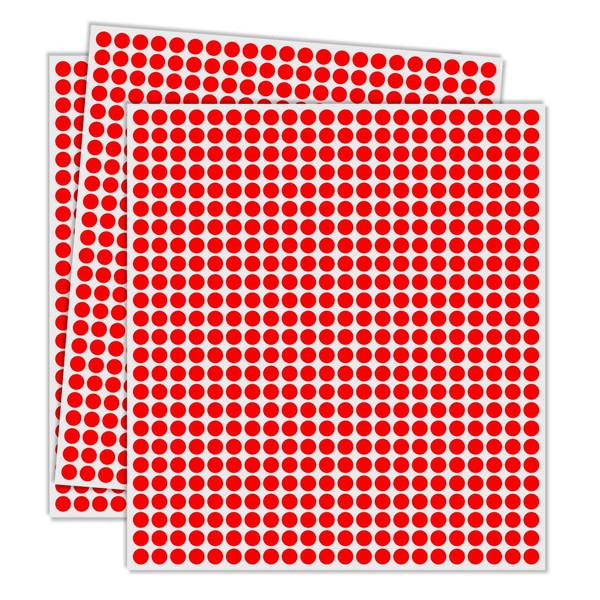 Ouzoustate 1/4" Red Dot Stickers 2750 PCS Small Round Circle