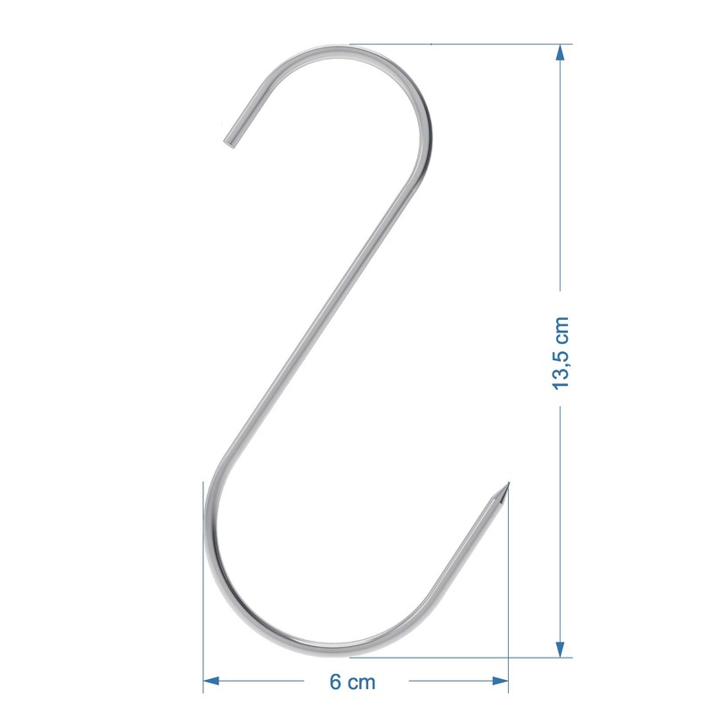 Browin Stainless Steel S-Hooks, Pack of 5, Meat Smoking &