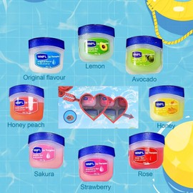 16Pcs Lip Balm Set, Lip Balm Multipack, Flavours Original, Honey, Avocado, Rose, Sakura, Peach, Lemon, Strawberry Mini Lip Balms Gift Set, 7g Each