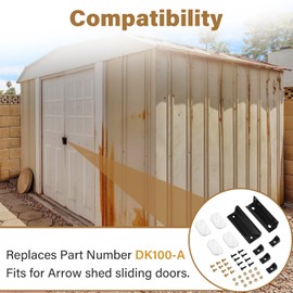 DuckcowsC DK100-A Shed Door Full Kit Door Tune-Up Kit Replacements Parts for Arrow Shed Sliding Doors (Includes 2 Door Handles, 4 Lower Door Guides, 4 Door Slides, Screws and Nuts)