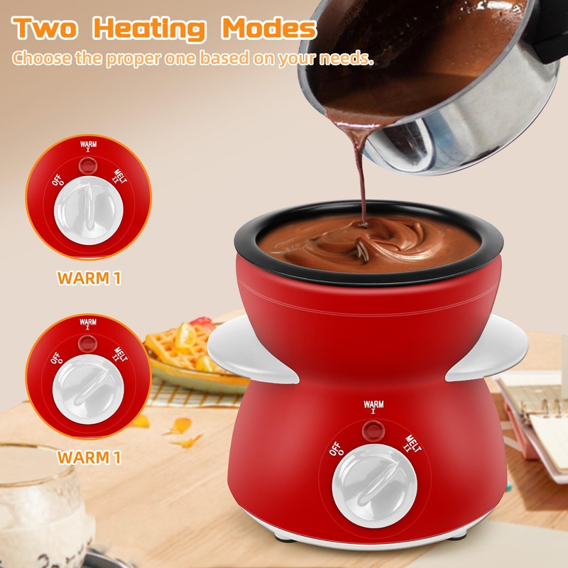 Mini Chocolate Melting Pot, Chocolate Fondue Fountain, 8.79OZ Warmer Machine