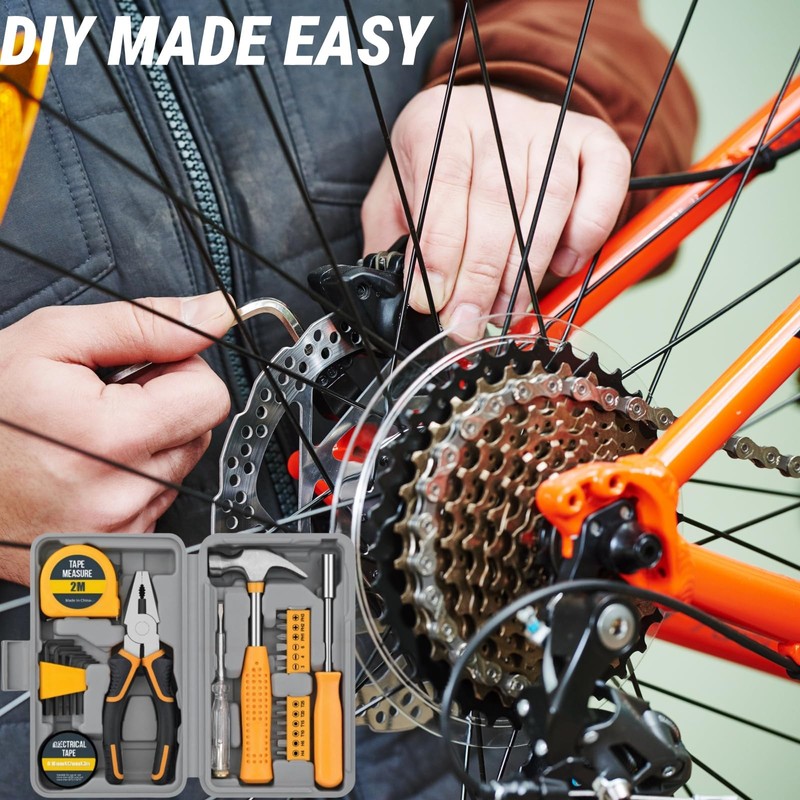 24pc Yellow Home DIY Tool Kit Set - Essential Household