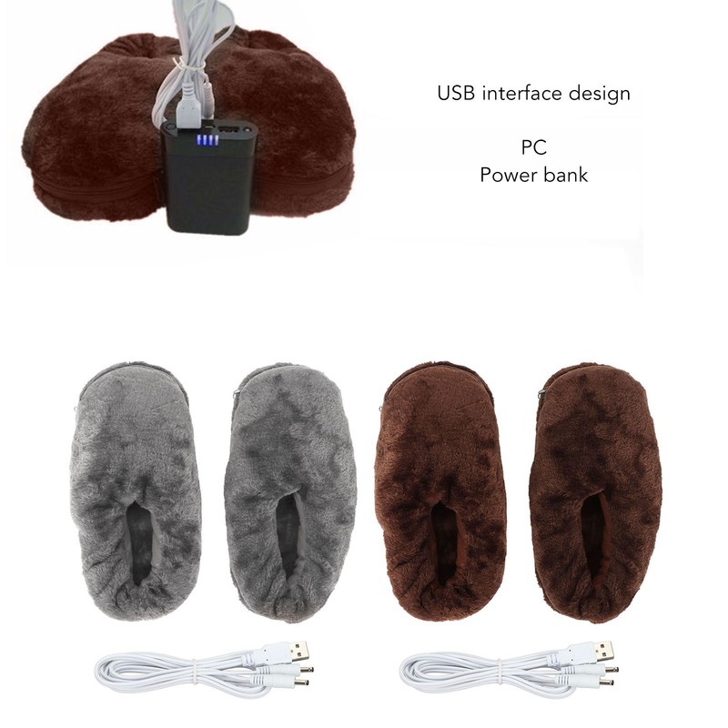 Electric Heating Slippers USB Plush Soft Inside Slip Resistance Warm