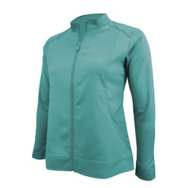 Natural Uniforms Women's Ultra Soft Front Zip Warm-Up Scrub Jacket (Teal, Medium)