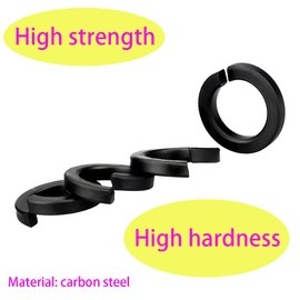 Qrity M4 Spring Lock Washer, Single Coil Square Section Washer, Carbon Steel Helix Lock, Gaskets for Screws, Pack of 20