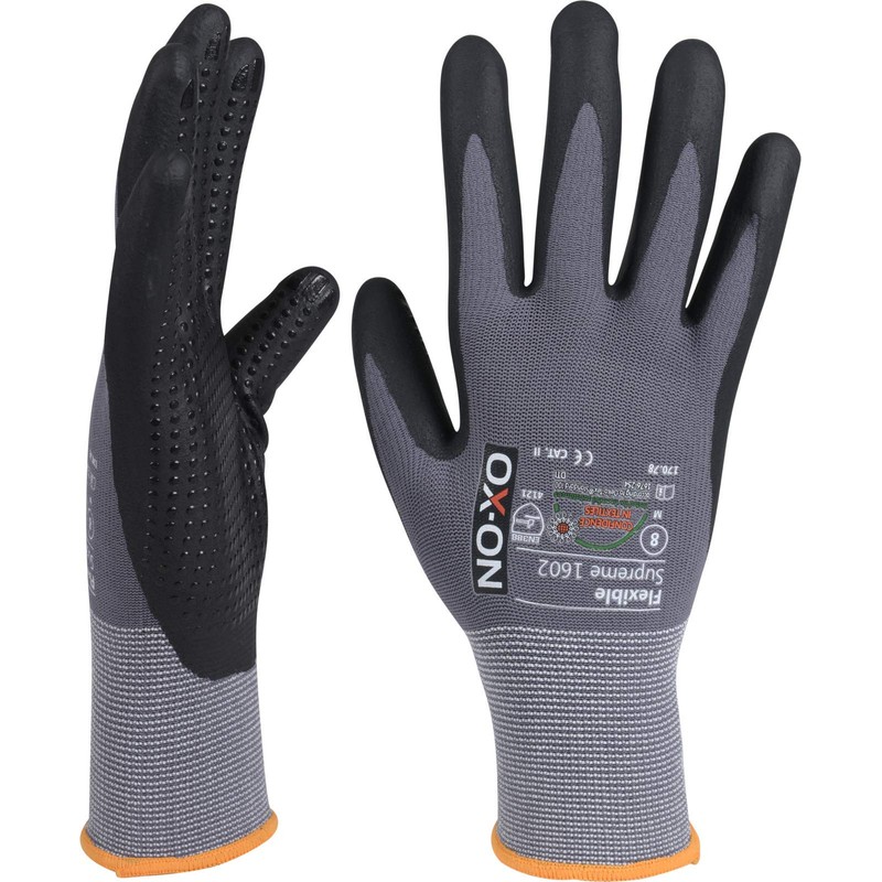 HandschuhMan. OX-ON Flexible Nopperl Work Gloves Nitrile Coated with Knobs