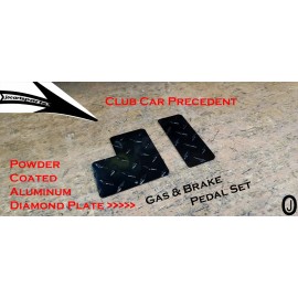 J & O Carts Parts Club Car Precedent golf cart Powder Coated Aluminum Diamond plate 2 pc Pedal Set