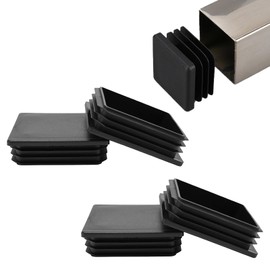4 PCS 4"x 4" Square Tube End Cap Plastic Plugs, Square Tubing Plug Inserts for Metal Tubing, Fences, Glide Protection from Chair Legs and Furniture, Suitable for 3-5 mm Tube Thickness, Black