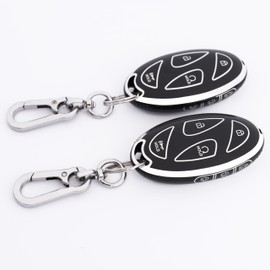 PADITURAL 7-Button Key Fob Cover for Hyundai 2024-2025 Tucson Elantra Santa Fe Kona Sonata IONIQ, Protective Case with Anti-Loss Keychain, Black